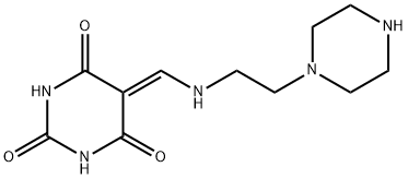 5-[(2-PIPERAZIN-1-YL-ETHYLAMINO)-METHYLENE]-PYRIMIDINE-2,4,6-TRIONE Struktur