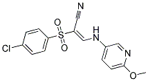 2-((4-CHLOROPHENYL)SULFONYL)-3-((6-METHOXY(3-PYRIDYL))AMINO)PROP-2-ENENITRILE Struktur