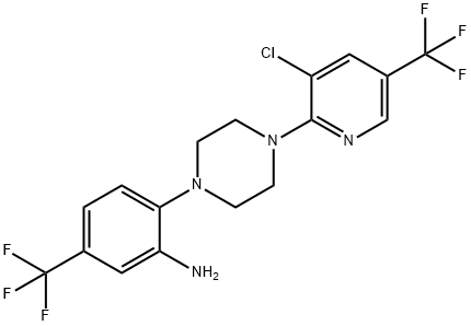 2-(4-[3-CHLORO-5-(TRIFLUOROMETHYL)-2-PYRIDINYL]PIPERAZINO)-5-(TRIFLUOROMETHYL)ANILINE Struktur