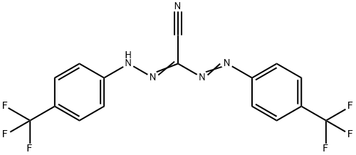 2-(2-[4-(TRIFLUOROMETHYL)PHENYL]DIAZENYL)-2-(2-[4-(TRIFLUOROMETHYL)PHENYL]HYDRAZONO)ACETONITRILE Struktur