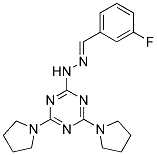 3-FLUOROBENZALDEHYDE (4,6-DIPYRROLIDIN-1-YL-1,3,5-TRIAZIN-2-YL)HYDRAZONE Struktur