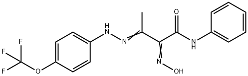 2-(HYDROXYIMINO)-N-PHENYL-3-(2-[4-(TRIFLUOROMETHOXY)PHENYL]HYDRAZONO)BUTANAMIDE Struktur