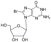 2-AMINO-8-BROMO-9-[3,4-DIHYDROXY-5-(HYDROXYMETHYL)TETRAHYDROFURAN-2-YL]-6,9-DIHYDRO-1H-PURIN-6-ONE Struktur