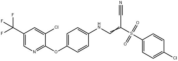 2-((4-CHLOROPHENYL)SULFONYL)-3-((4-(3-CHLORO-5-(TRIFLUOROMETHYL)(2-PYRIDYLOXY))PHENYL)AMINO)PROP-2-ENENITRILE Struktur