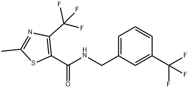 2-METHYL-4-(TRIFLUOROMETHYL)-N-[3-(TRIFLUOROMETHYL)BENZYL]-1,3-THIAZOLE-5-CARBOXAMIDE Struktur