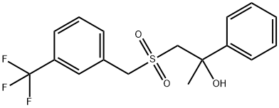 2-PHENYL-1-([3-(TRIFLUOROMETHYL)BENZYL]SULFONYL)-2-PROPANOL Struktur