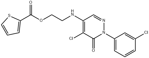 2-([5-CHLORO-1-(3-CHLOROPHENYL)-6-OXO-1,6-DIHYDRO-4-PYRIDAZINYL]AMINO)ETHYL 2-THIOPHENECARBOXYLATE Struktur