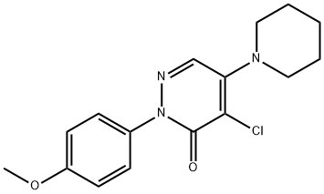 4-CHLORO-2-(4-METHOXYPHENYL)-5-PIPERIDINO-3(2H)-PYRIDAZINONE Struktur