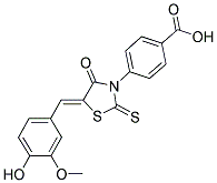 4-[(5Z)-5-(4-HYDROXY-3-METHOXYBENZYLIDENE)-4-OXO-2-THIOXO-1,3-THIAZOLIDIN-3-YL]BENZOIC ACID Struktur