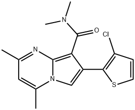 7-(3-CHLORO-2-THIENYL)-N,N,2,4-TETRAMETHYLPYRROLO[1,2-A]PYRIMIDINE-8-CARBOXAMIDE Struktur