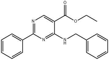 ETHYL 4-(BENZYLAMINO)-2-PHENYL-5-PYRIMIDINECARBOXYLATE Structure