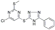 4-CHLORO-2-(METHYLTHIO)-6-[(5-PHENYL-4H-1,2,4-TRIAZOL-3-YL)THIO]PYRIMIDINE Struktur