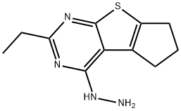 2-ETHYL-4-HYDRAZINO-6,7-DIHYDRO-5H-CYCLOPENTA[4,5]THIENO[2,3-D]PYRIMIDINE Struktur