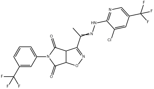 3-(2-[3-CHLORO-5-(TRIFLUOROMETHYL)-2-PYRIDINYL]ETHANEHYDRAZONOYL)-5-[3-(TRIFLUOROMETHYL)PHENYL]-3AH-PYRROLO[3,4-D]ISOXAZOLE-4,6(5H,6AH)-DIONE Struktur