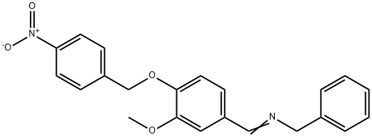 N-((3-METHOXY-4-[(4-NITROBENZYL)OXY]PHENYL)METHYLENE)(PHENYL)METHANAMINE Struktur