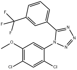 1-(2,4-DICHLORO-5-METHOXYPHENYL)-5-[3-(TRIFLUOROMETHYL)PHENYL]-1H-1,2,3,4-TETRAAZOLE Struktur