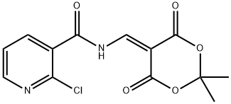 2-CHLORO-N-[(2,2-DIMETHYL-4,6-DIOXO-1,3-DIOXAN-5-YLIDEN)METHYL]NICOTINAMIDE Struktur