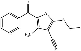 4-AMINO-5-BENZOYL-2-(ETHYLSULFANYL)-3-THIOPHENECARBONITRILE Struktur