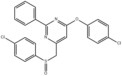 4-(4-CHLOROPHENOXY)-6-([(4-CHLOROPHENYL)SULFINYL]METHYL)-2-PHENYLPYRIMIDINE Struktur