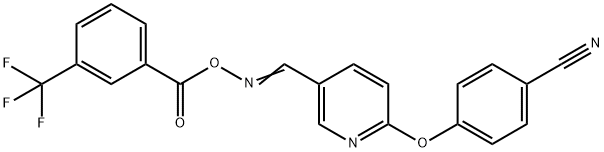 4-((5-[(([3-(TRIFLUOROMETHYL)BENZOYL]OXY)IMINO)METHYL]-2-PYRIDINYL)OXY)BENZENECARBONITRILE Struktur