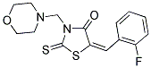 (5E)-5-(2-FLUOROBENZYLIDENE)-3-(MORPHOLIN-4-YLMETHYL)-2-THIOXO-1,3-THIAZOLIDIN-4-ONE Struktur