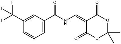 N-[(2,2-DIMETHYL-4,6-DIOXO-1,3-DIOXAN-5-YLIDEN)METHYL]-3-(TRIFLUOROMETHYL)BENZENECARBOXAMIDE Struktur