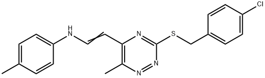 N-(2-(3-[(4-CHLOROBENZYL)SULFANYL]-6-METHYL-1,2,4-TRIAZIN-5-YL)VINYL)-4-METHYLANILINE Struktur