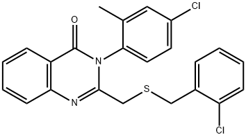 2-([(2-CHLOROBENZYL)SULFANYL]METHYL)-3-(4-CHLORO-2-METHYLPHENYL)-4(3H)-QUINAZOLINONE Struktur