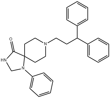 8-(3,3-DIPHENYLPROPYL)-1-PHENYL-1,3,8-TRIAZASPIRO[4,5]-DECAN-4-ONE HCL Struktur