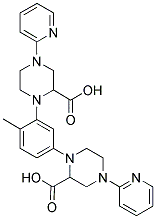 N,N-(2,4-TOLUENE)BIS-4-(2-PYRIDINYL)-2-PIPERAZINECARBOXYLIC ACID Struktur