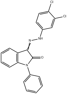 1-PHENYL-1H-INDOLE-2,3-DIONE 3-[N-(3,4-DICHLOROPHENYL)HYDRAZONE] Struktur