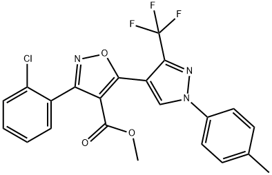 METHYL 3-(2-CHLOROPHENYL)-5-[1-(4-METHYLPHENYL)-3-(TRIFLUOROMETHYL)-1H-PYRAZOL-4-YL]-4-ISOXAZOLECARBOXYLATE Struktur