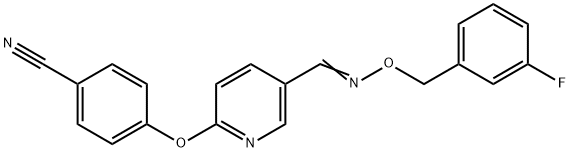 4-([5-(([(3-FLUOROBENZYL)OXY]IMINO)METHYL)-2-PYRIDINYL]OXY)BENZENECARBONITRILE Struktur