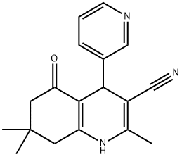 2,7,7-TRIMETHYL-5-OXO-4-(3-PYRIDINYL)-1,4,5,6,7,8-HEXAHYDRO-3-QUINOLINECARBONITRILE Struktur