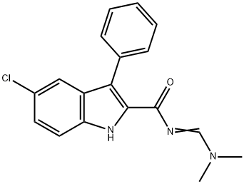 5-CHLORO-N-[(DIMETHYLAMINO)METHYLENE]-3-PHENYL-1H-INDOLE-2-CARBOXAMIDE Struktur