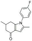 1-(4-FLUOROPHENYL)-2,6-DIMETHYL-5,6,7-TRIHYDROINDOL-4-ONE Struktur