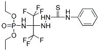 2-(DIETHYLPHOSPHONATOAMINO)-1,1,1,3,3,3-HEXAFLUORO-2-(N1-PHENYLHYDRAZINE-1-CARBOTHIOAMIDO)PROPANE Struktur