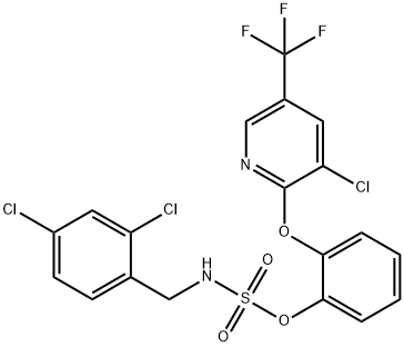 2-([3-CHLORO-5-(TRIFLUOROMETHYL)-2-PYRIDINYL]OXY)PHENYL-N-(2,4-DICHLOROBENZYL)SULFAMATE Struktur