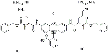 RHODAMINE 110, BIS-(CBZ-L-ARGININE AMIDE), DIHYDROCHLORIDE Struktur