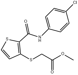 METHYL 2-((2-[(4-CHLOROANILINO)CARBONYL]-3-THIENYL)SULFANYL)ACETATE Struktur