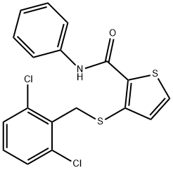 3-[(2,6-DICHLOROBENZYL)SULFANYL]-N-PHENYL-2-THIOPHENECARBOXAMIDE Struktur