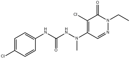 2-(5-CHLORO-1-ETHYL-6-OXO-1,6-DIHYDRO-4-PYRIDAZINYL)-N-(4-CHLOROPHENYL)-2-METHYL-1-HYDRAZINECARBOXAMIDE Struktur