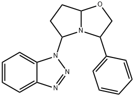 1-(3-PHENYLHEXAHYDROPYRROLO[2,1-B][1,3]OXAZOL-5-YL)-1H-1,2,3-BENZOTRIAZOLE Struktur