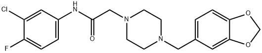 2-[4-(1,3-BENZODIOXOL-5-YL)PIPERAZINO]-N-(3-CHLORO-4-FLUOROPHENYL)ACETAMIDE Struktur