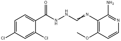 N'-[(2-AMINO-4-METHOXY-3-PYRIDINYL)(IMINO)METHYL]-2,4-DICHLOROBENZENECARBOHYDRAZIDE Struktur