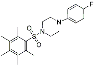 4-(4-FLUOROPHENYL)-1-((2,3,4,5,6-PENTAMETHYLPHENYL)SULFONYL)PIPERAZINE Struktur