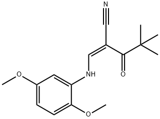 3-((2,5-DIMETHOXYPHENYL)AMINO)-2-(2,2-DIMETHYLPROPANOYL)PROP-2-ENENITRILE Struktur