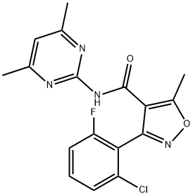 N-(4,6-DIMETHYLPYRIMIDIN-2-YL)(3-(6-CHLORO-2-FLUOROPHENYL)-5-METHYLISOXAZOL-4-YL)FORMAMIDE Struktur