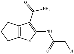 2-(2-CHLORO-ACETYLAMINO)-5,6-DIHYDRO-4 H-CYCLOPENTA[ B ]THIOPHENE-3-CARBOXYLIC ACID AMIDE Struktur