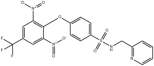 4-[2,6-DINITRO-4-(TRIFLUOROMETHYL)PHENOXY]-N-(2-PYRIDINYLMETHYL)BENZENESULFONAMIDE Struktur